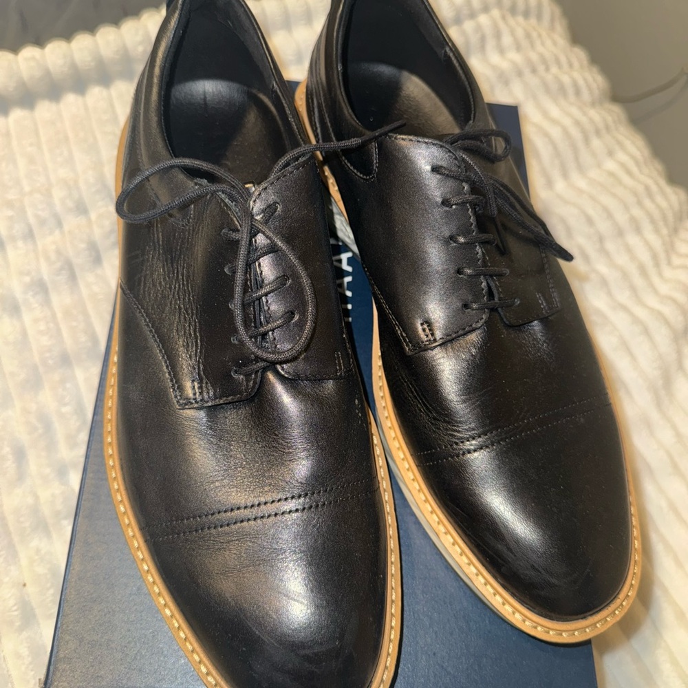 Cole Haan Original Grand Wingtip Oxford shoe in Dark Cuoio Nubuck/Farro.
